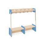 Wandgarderobe mit Sitzbank für 6 Kinder – Bild 2