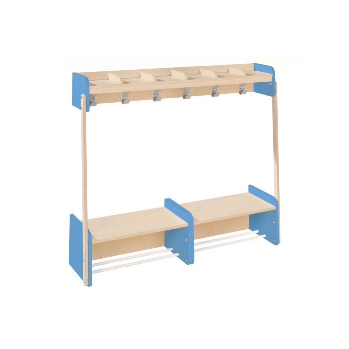 Wandgarderobe mit Sitzbank für 6 Kinder – Bild 2