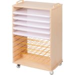 Mobiler Papiertrockenständer klein mit 10 Gitterböden – Bild 2