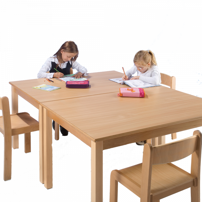 Rechtecktisch mit Massivholzgestell und Schichtstoffplatte – Möbelwerk Niesky – Bild 2