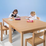 Rechtecktisch mit Massivholzgestell und Schichtstoffplatte – Möbelwerk Niesky – Bild 3