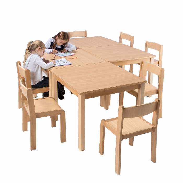Quadrattisch mit Massivholzgestell und Schichtstoffplatte – Möbelwerk Niesky – Bild 2