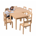 Quadrattisch mit Massivholzgestell und Schichtstoffplatte – Möbelwerk Niesky – Bild 4