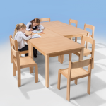 Quadrattisch mit Massivholzgestell und Schichtstoffplatte – Möbelwerk Niesky – Bild 5