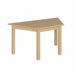 Trapeztisch mit Massivholzgestell und Schichtstoffplatte – Möbelwerk Niesky