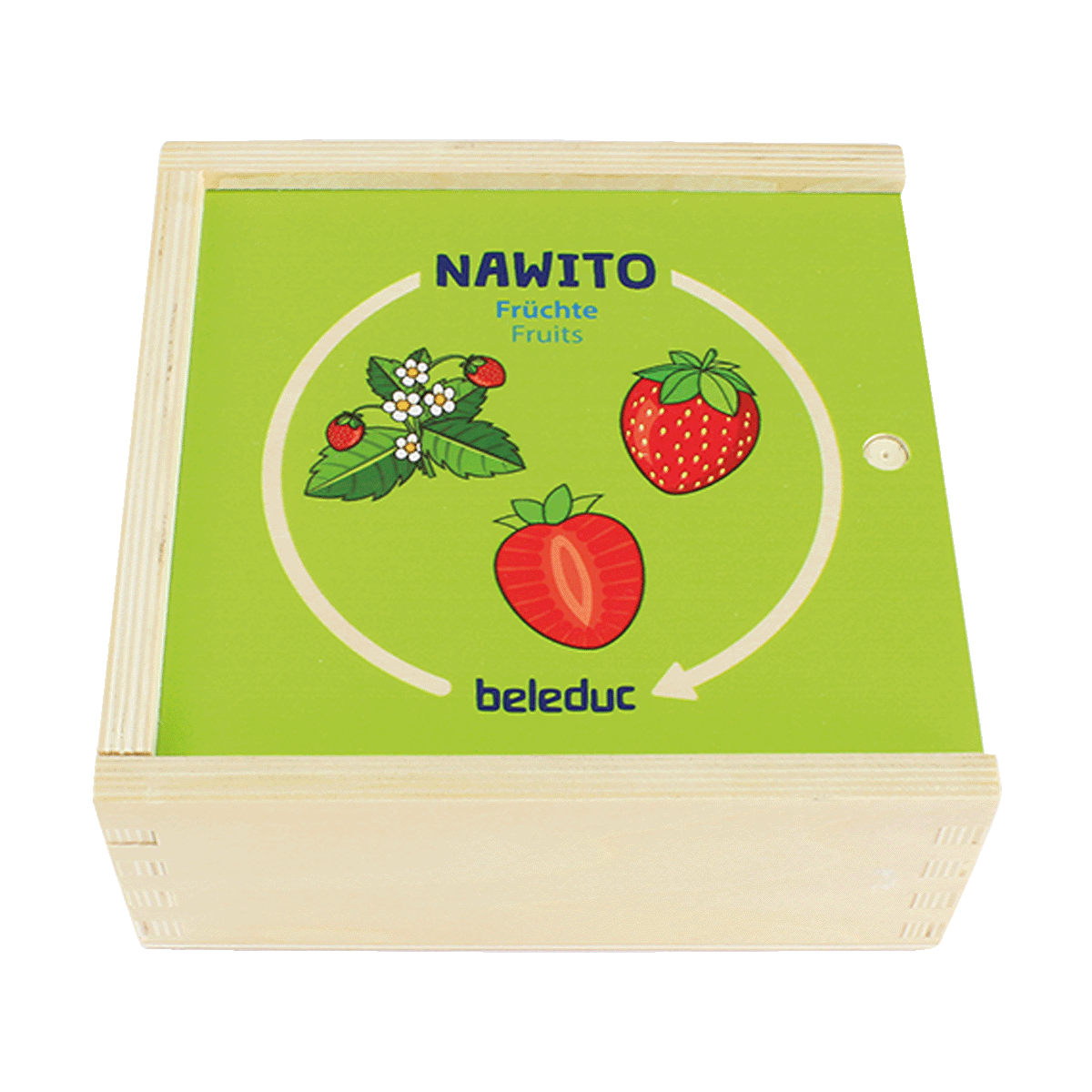 11581-Box-rgb.png beleduc NAWITO Früchte – 30-teiliges Zuordnungspuzzle – Bild 1