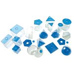 Transparente geometrische Körper Blau, 17-teilig