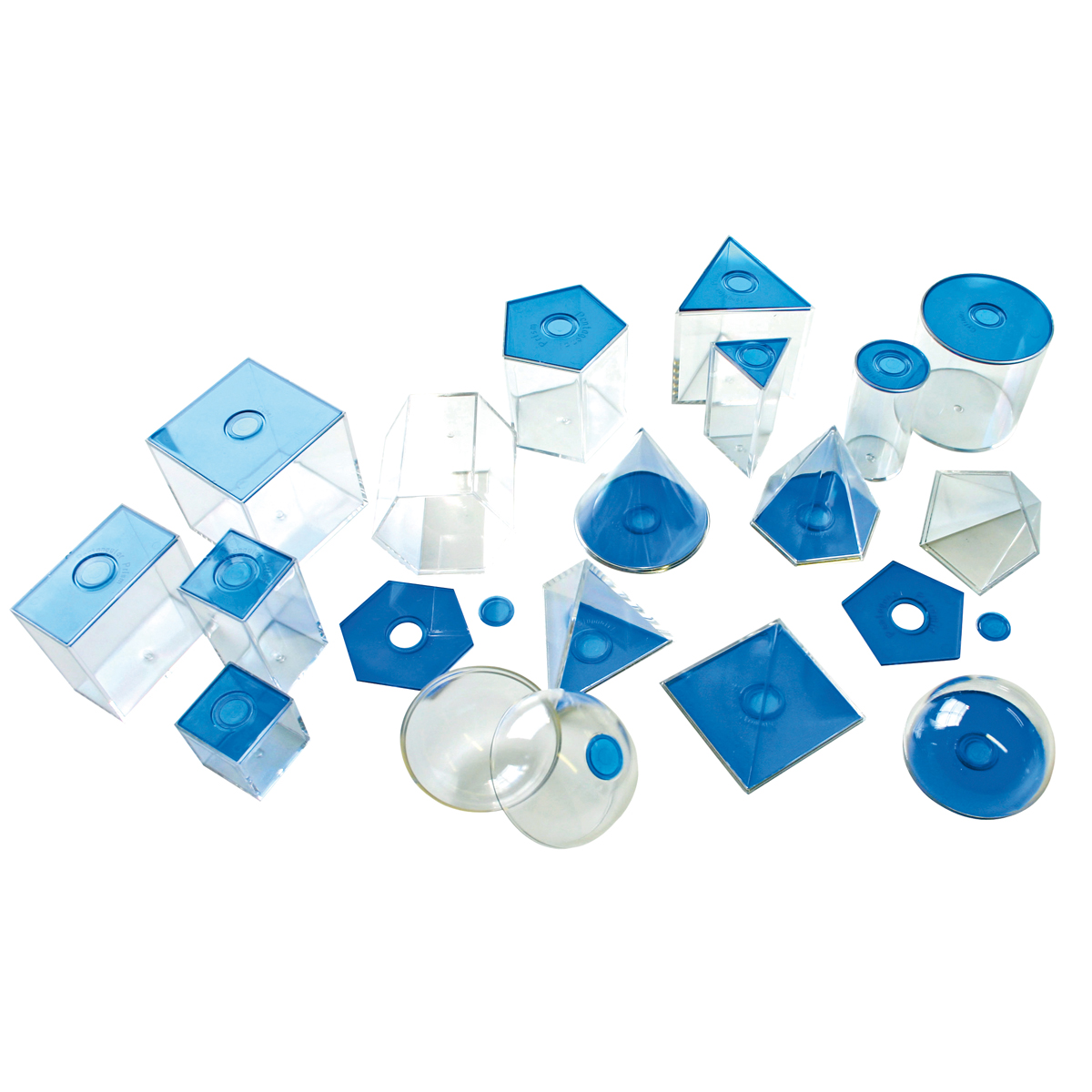 120069_1.jpg Transparente geometrische Körper Blau, 17-teilig – Bild 1