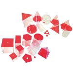 Transparente geometrische Körper Rot, 17-teilig