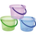 Transparente Eimer mit Griff, 6er-Set