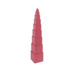 Montessori Rosa Turm mit 10 Würfeln