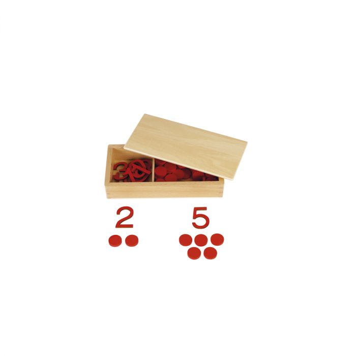 Montessori-Ziffern & Chips in Holzbox – Bild 2