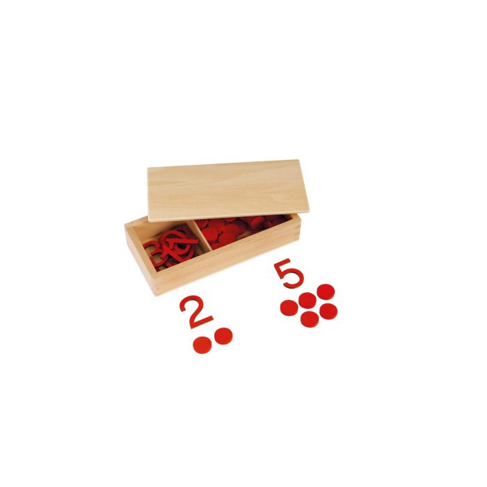 Montessori-Ziffern & Chips in Holzbox – Bild 3