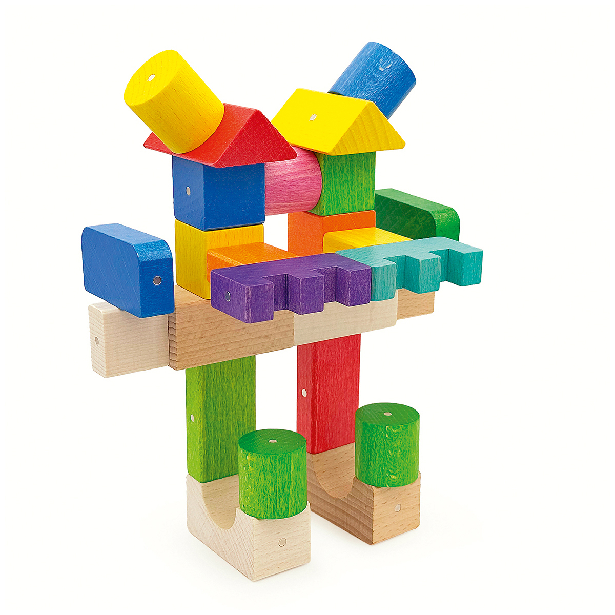 121094_1.jpg Kooglo magnetische Holzbausteine natur & farbig, 100-teilig – Bild 1