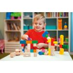 Kooglo magnetische Holzbausteine natur & farbig, 100-teilig – Bild 2