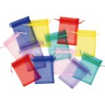 Bunte Organzabeutel mit Satinband, 12er Set – Bild 2