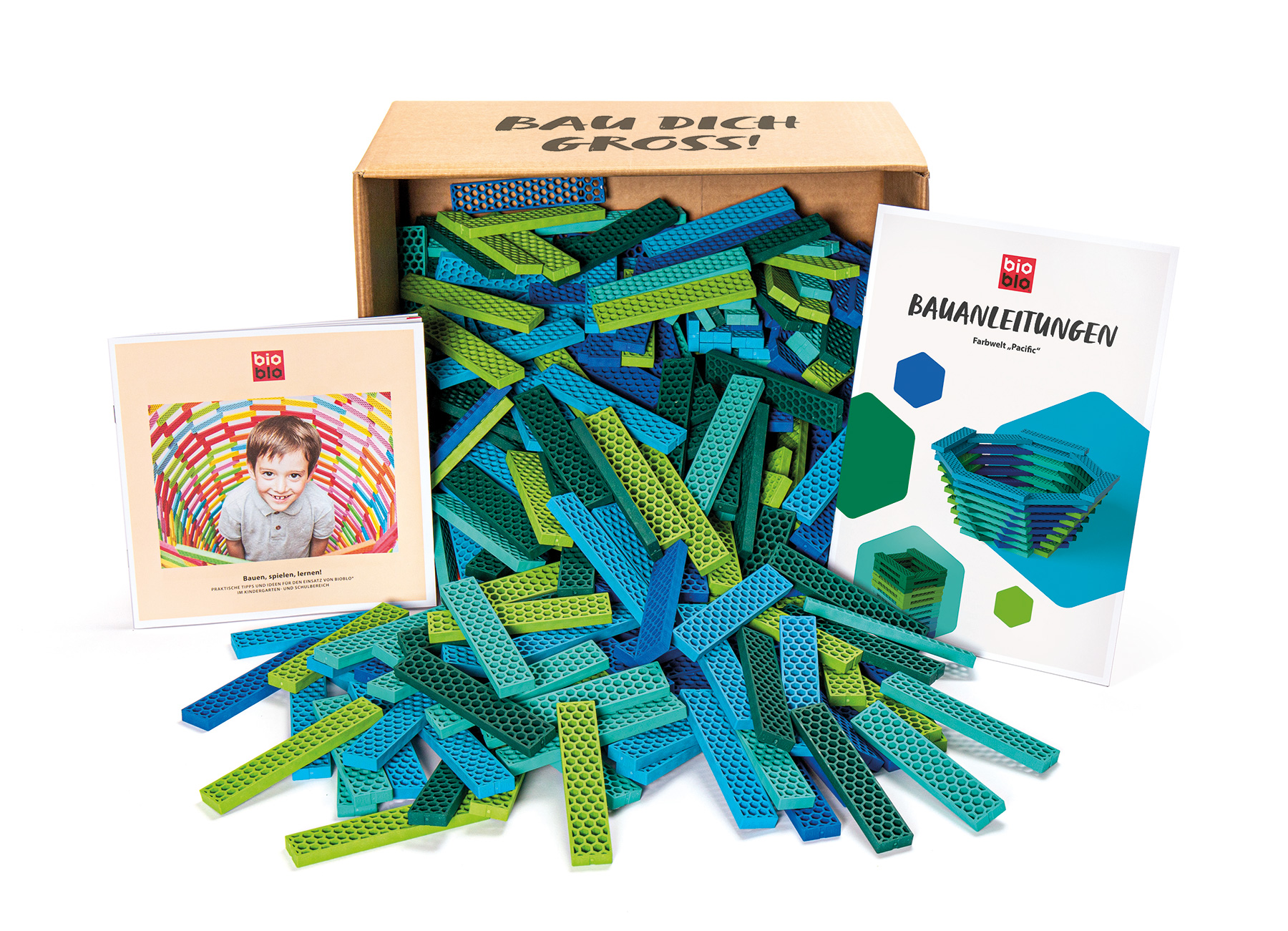 13043-1-product-rgb.jpg Bioblo Set Classic „Pacific“ – 600 Bausteine – Bild 1