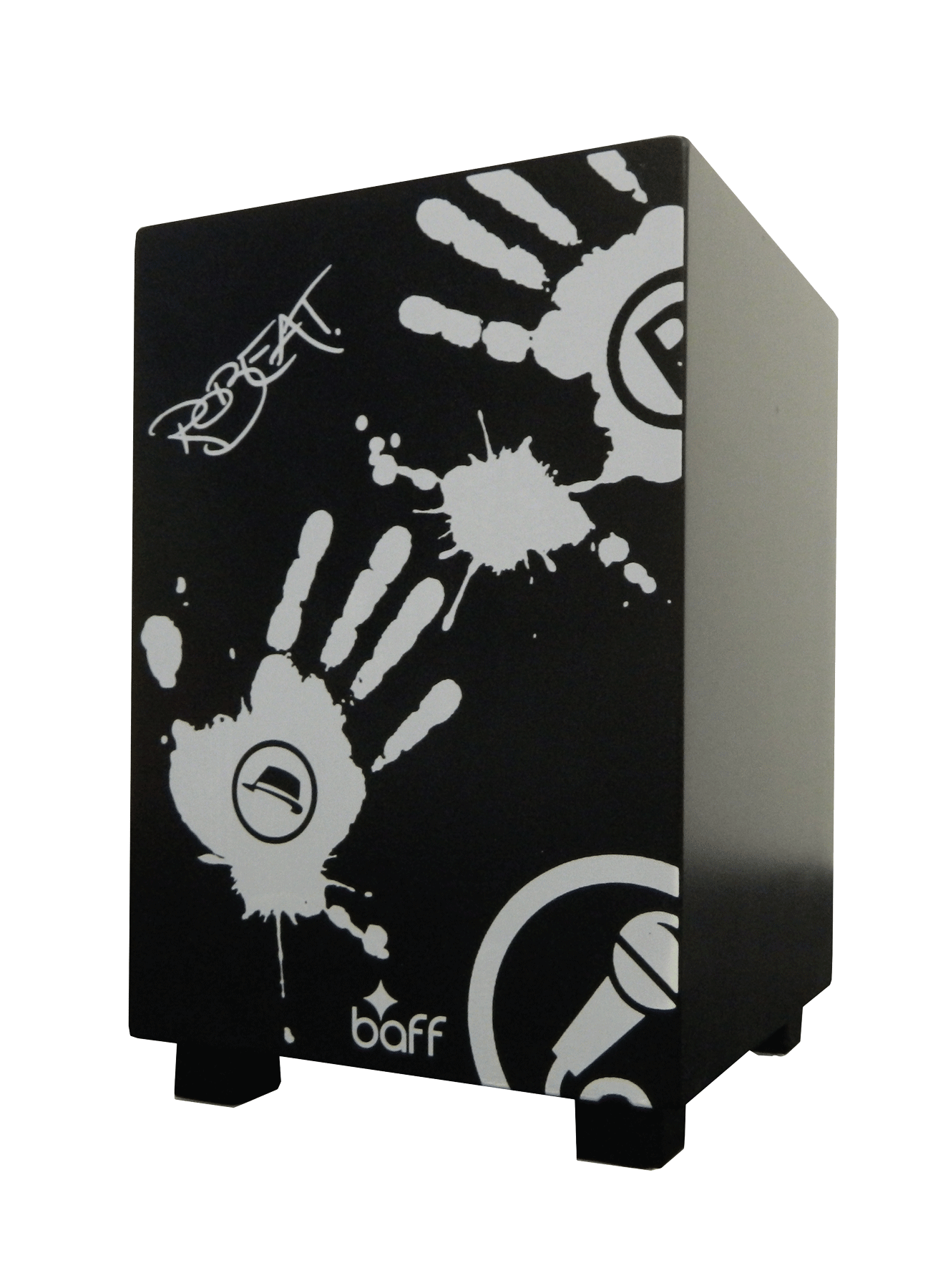 13091-1-product-rgb.png baff Erwachsenen-Cajon 42 cm Graffiti schwarz – Bild 1