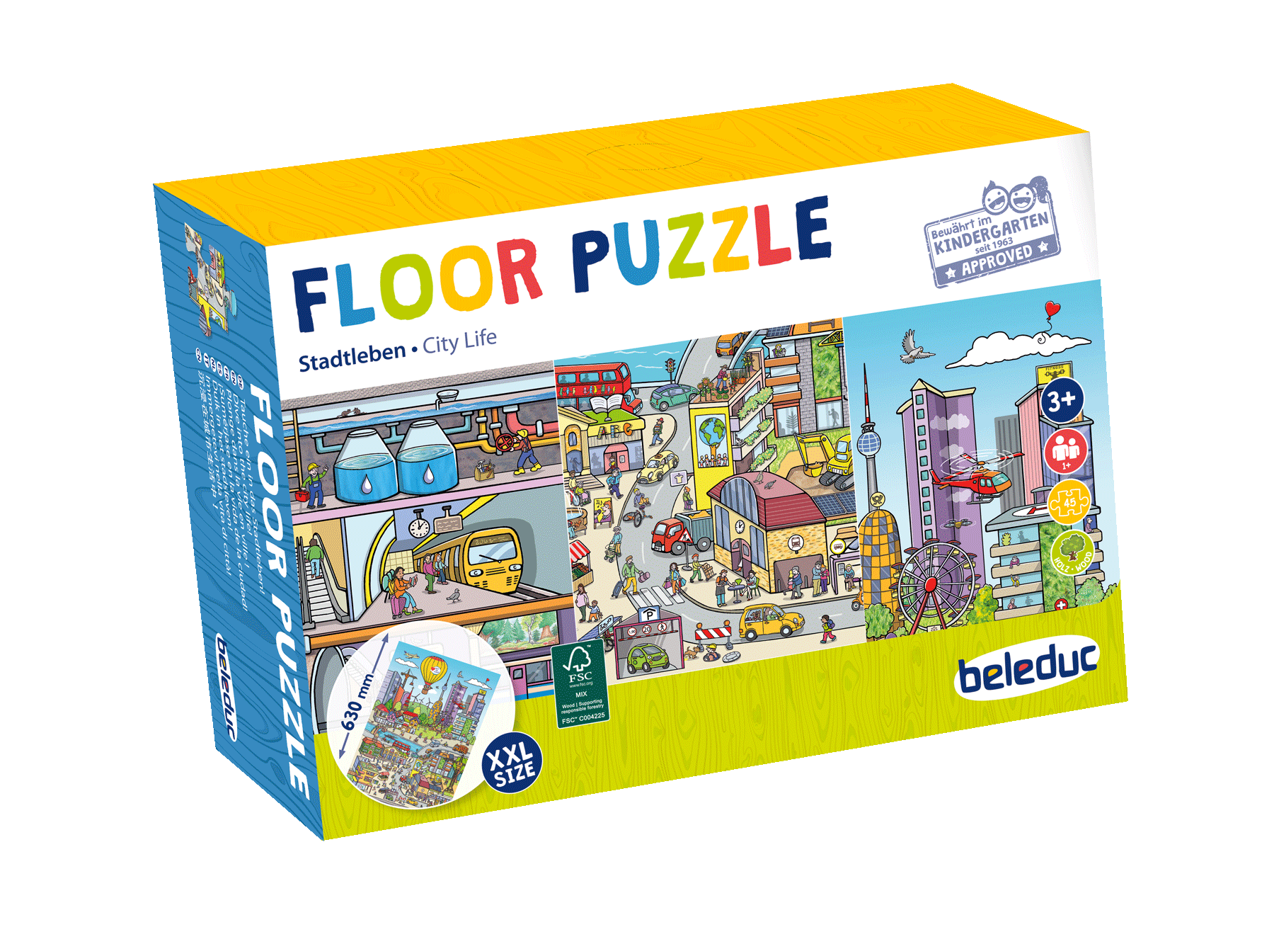 16213-1-product-rgb.png Bodenpuzzle „Stadtleben“ – 45-teiliges XXL Puzzle von beleduc – Bild 1