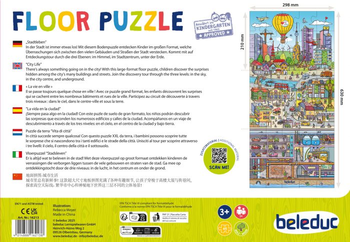 Bodenpuzzle „Stadtleben“ – 45-teiliges XXL Puzzle von beleduc – Bild 19