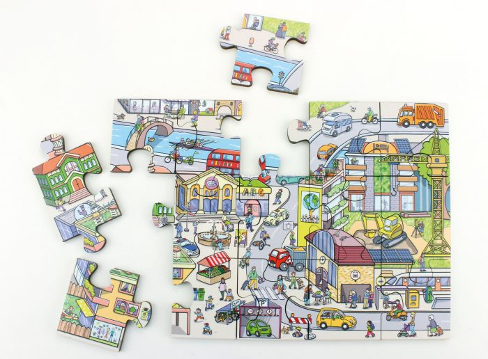 Bodenpuzzle „Stadtleben“ – 45-teiliges XXL Puzzle von beleduc – Bild 9