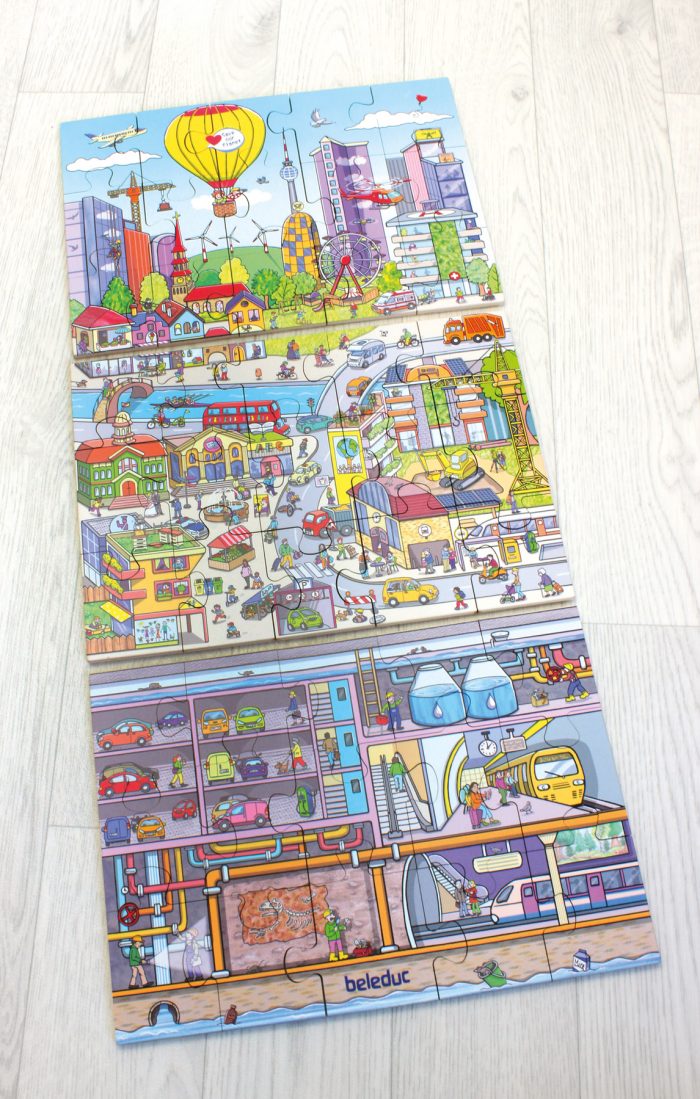 Bodenpuzzle „Stadtleben“ – 45-teiliges XXL Puzzle von beleduc – Bild 12