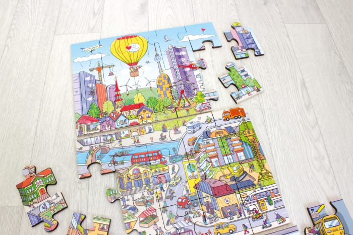 Bodenpuzzle „Stadtleben“ – 45-teiliges XXL Puzzle von beleduc – Bild 11