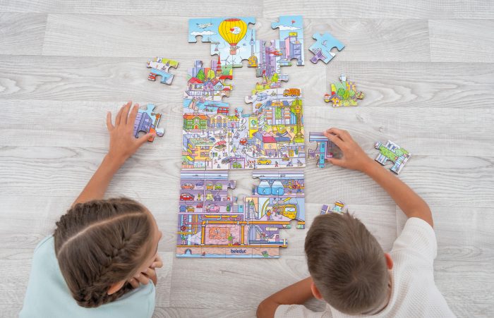 Bodenpuzzle „Stadtleben“ – 45-teiliges XXL Puzzle von beleduc – Bild 5