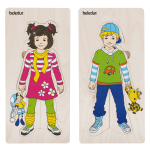 beleduc Lagen-Puzzle-Set „Anika & Denis“ – Körperteile lernen