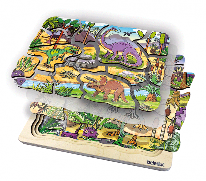 Lagen-Puzzle „Dinosaurier“ – mit Glow-in-the-Dark von beleduc – Bild 2