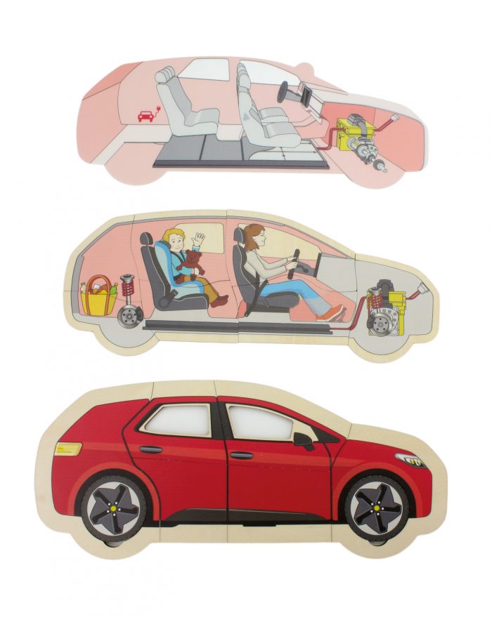 Lagen-Puzzle „Auto“ – Verbrennungs- & Elektromotor von beleduc – Bild 15