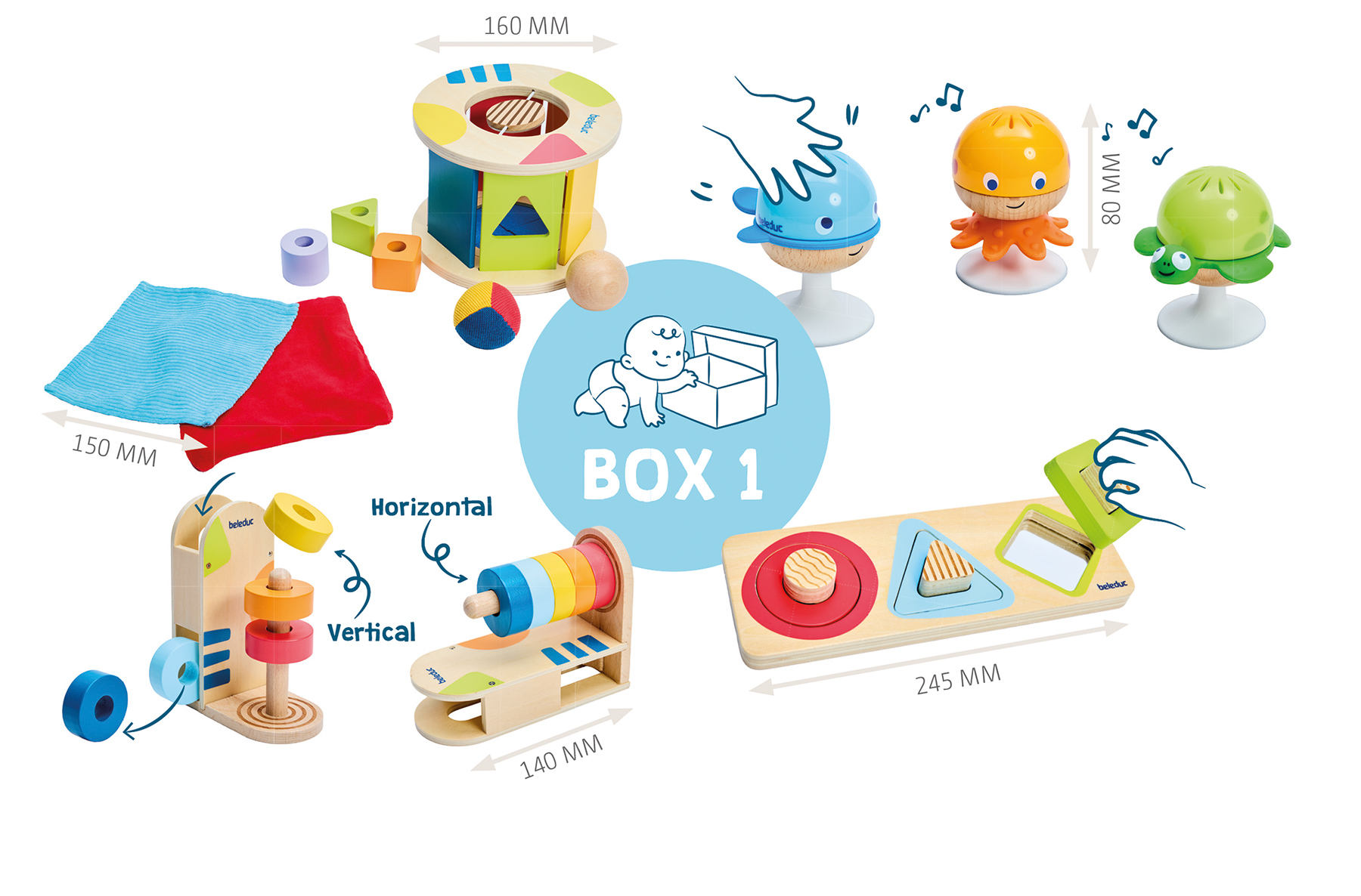 18050-2-product-rgb.jpg beleduc Kleine Entdecker Box 1, 12M Sensorik – Bild 1
