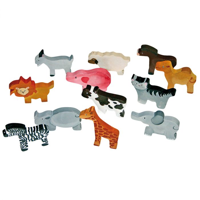 Holzfiguren Tiere 12er-Set – Bild 2