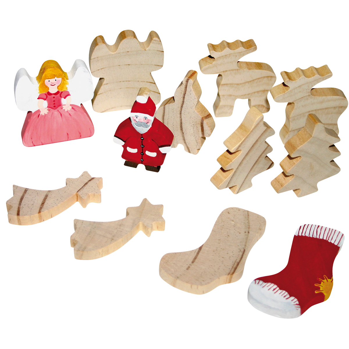 210053_1.jpg Holzfiguren Weihnachten 12er-Set – Bild 1