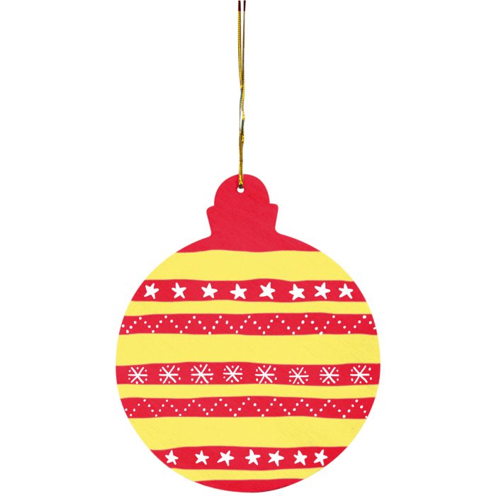 Christbaumkugeln aus Holz 4er-Set – Bild 3