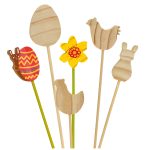 Oster-Blumenstecker aus Holz 12er-Set