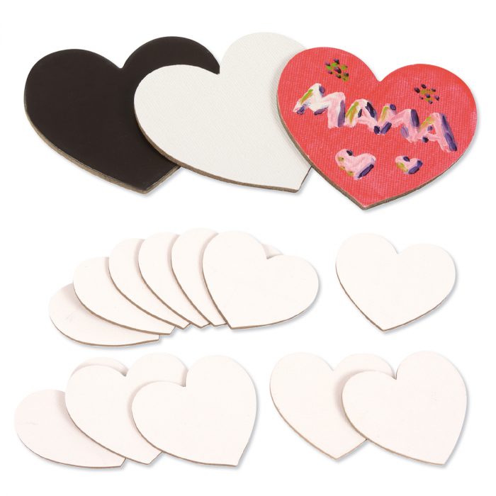 Magnet Leinwandherzen klein 12er-Set – Bild 2
