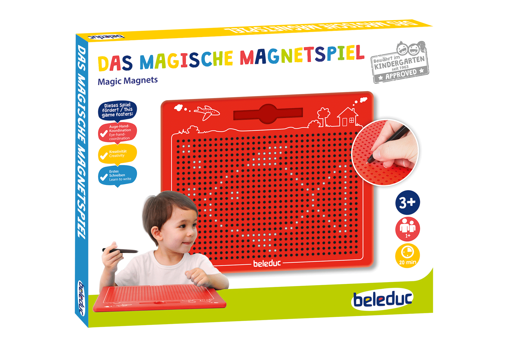 21042-Box_Cover_RGB.png beleduc magnetische Zeichentafel, rot – Bild 1