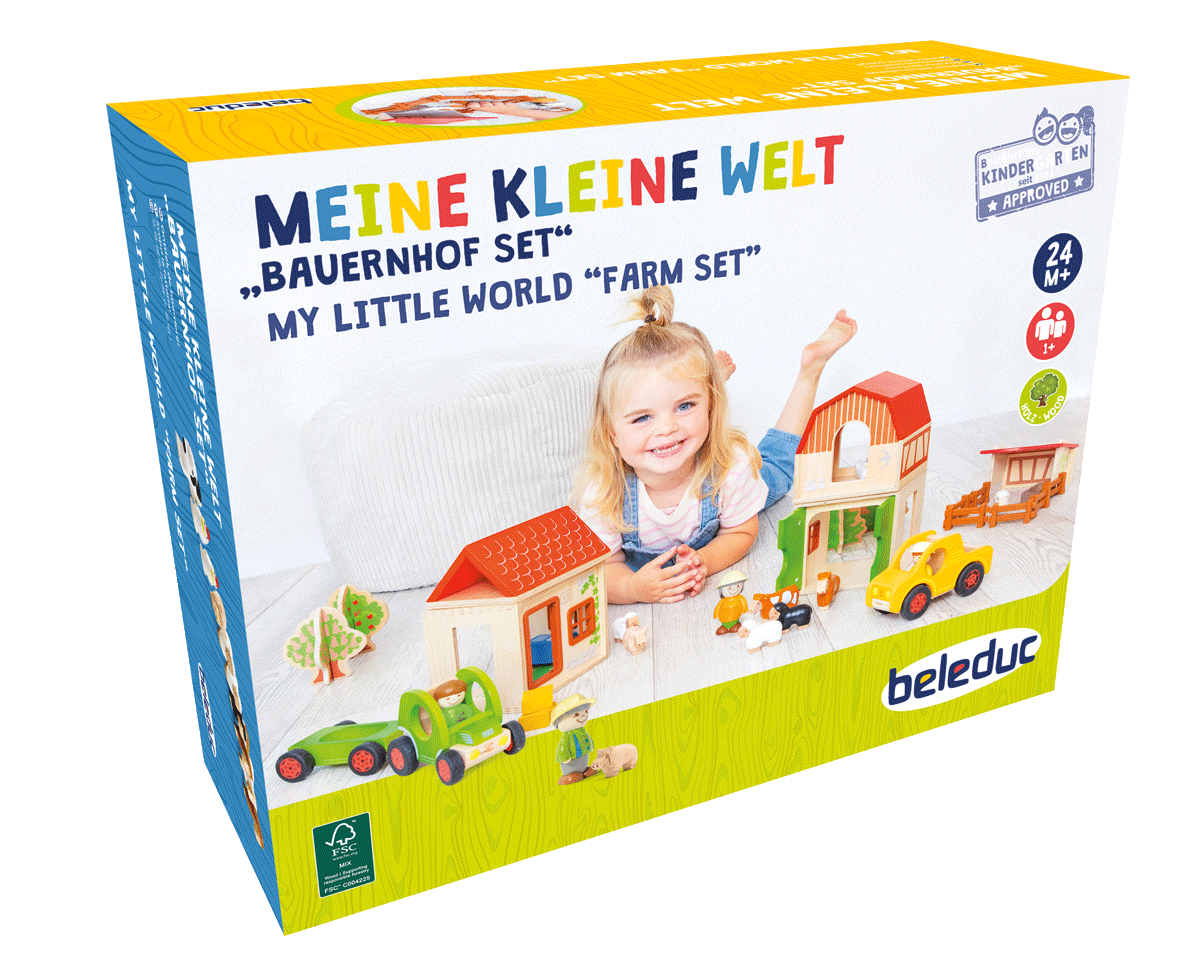 24070-1-box-RGB.png beleduc Meine kleine Welt Bauernhof Set – Bild 1
