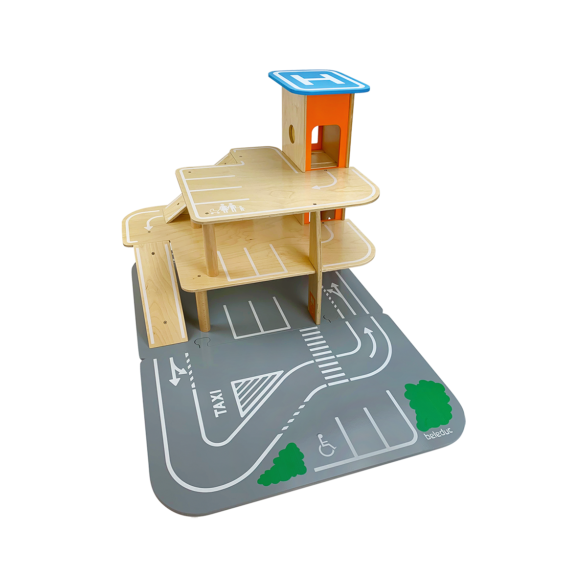 24230-220product-rgb.png beleduc XXL City Parkhaus – 14-teilig – Bild 1