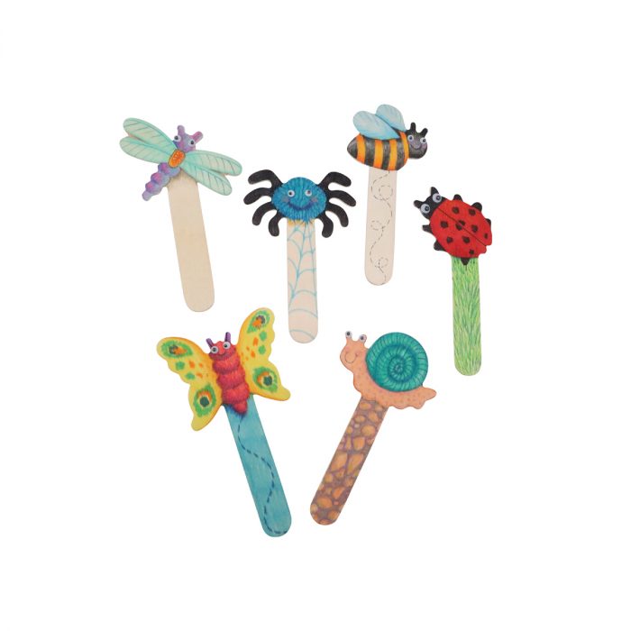 Insekten Holzbastelstäbchen 6er-Set – Bild 2