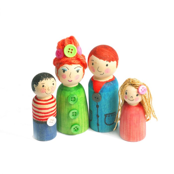 Menschenfamilie aus Holz 8er-Set – Bild 2
