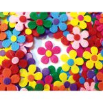 Bunte Filz-Blumen 100er-Set