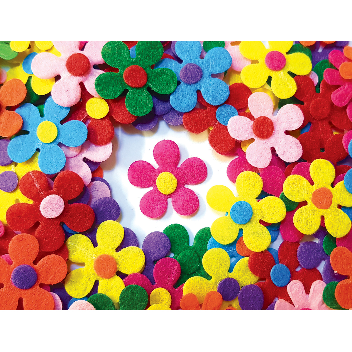 370158_1.jpg Bunte Filz-Blumen 100er-Set – Bild 1