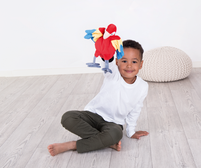 Handpuppe Papagei – weiche Tier-Handpuppe von beleduc – Bild 3