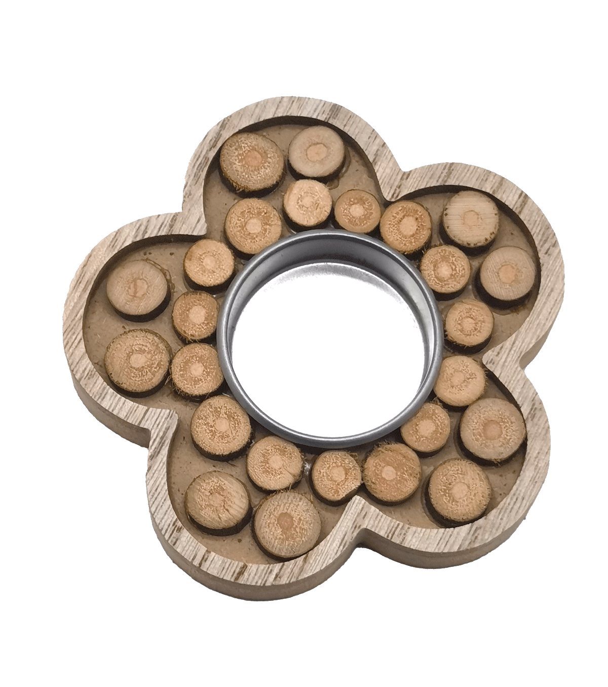 50572-1-product-RGB.png 3D-Teelichthalter „Blume“ – Holz-Bastelrohling von beleduc – Bild 1