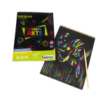 Kratzblock „Rainbow Arts“ – 12 Seiten mit Holzstift