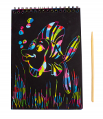 Kratzblock „Rainbow Arts“ – 12 Seiten mit Holzstift – Bild 6