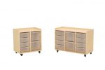 Mobiles Regal mit 3 Reihen, 8 kleine und 2 große Boxen – Bild 2