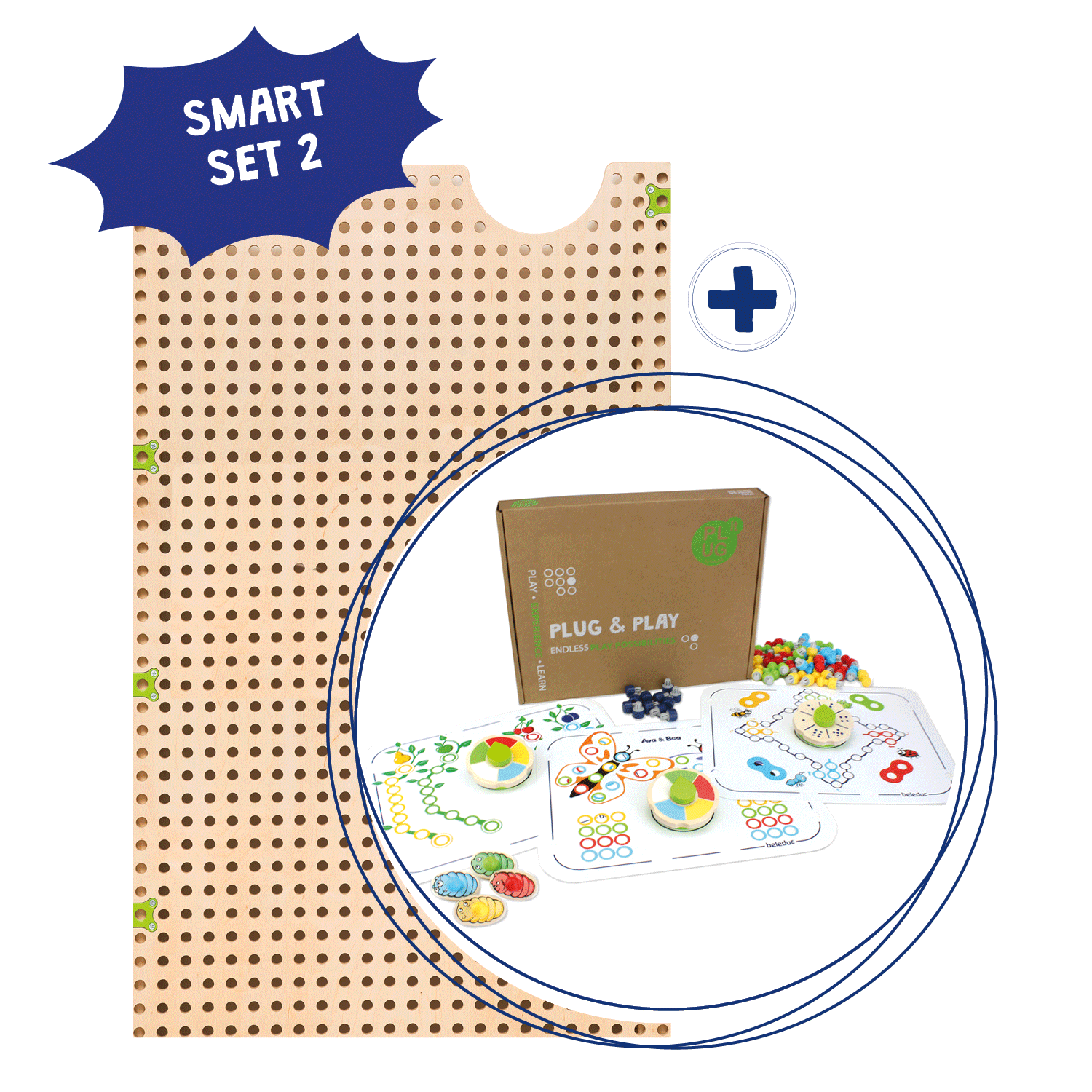 92360-smart-set-2-rgb.png Plug It Smart Spiele-Set besteht aus: Basis-Platte + Spiele Set – Bild 1